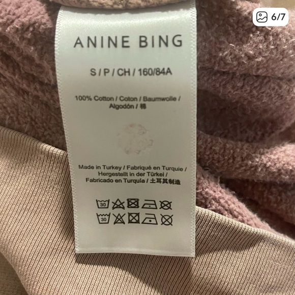 Anine Bing Satin Letter Crewneck Sweatshirt with Relaxed Oversized Fit - Picture 9 of 10